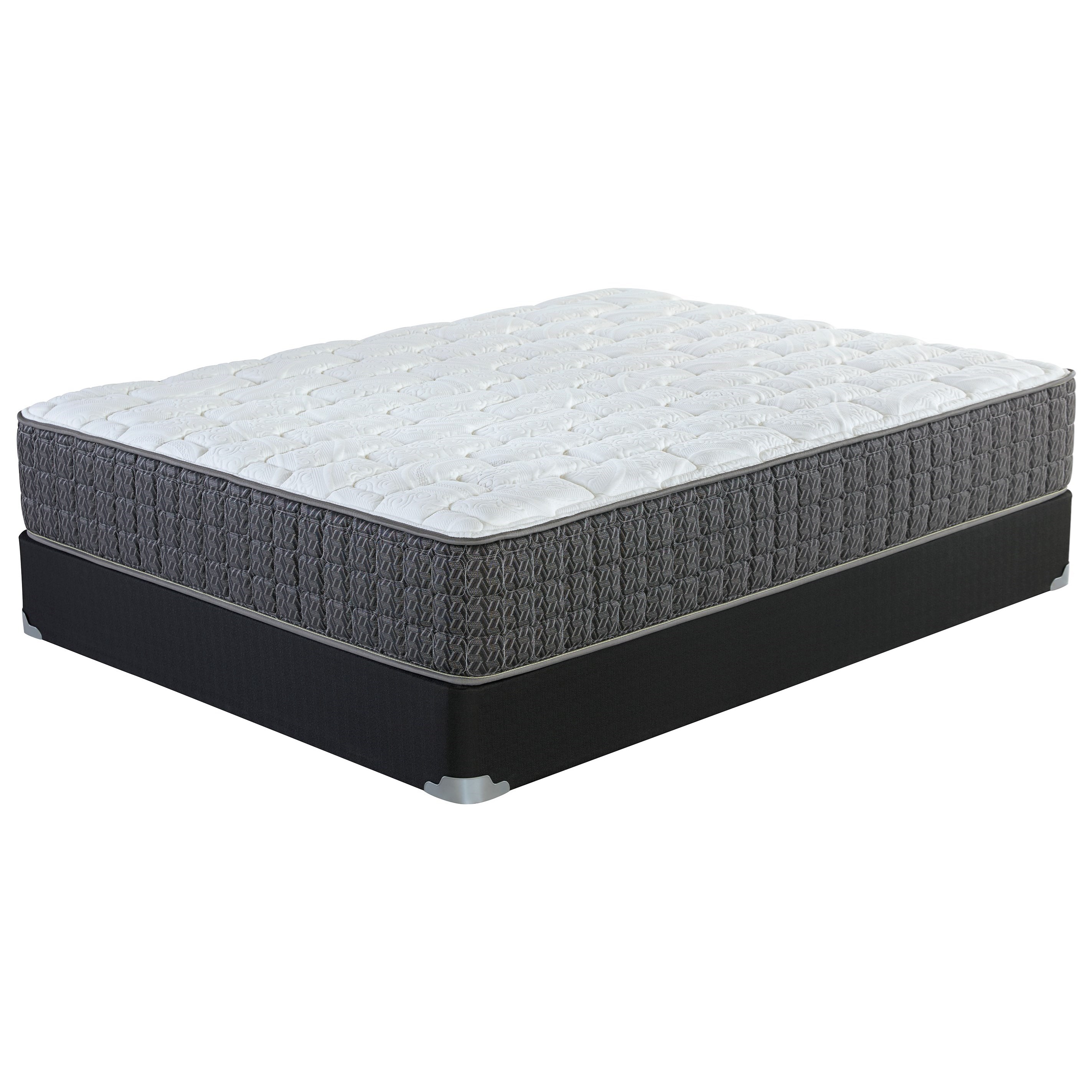 Corsicana Kinley Firm King Firm Pocketed Coil Mattress and Wood